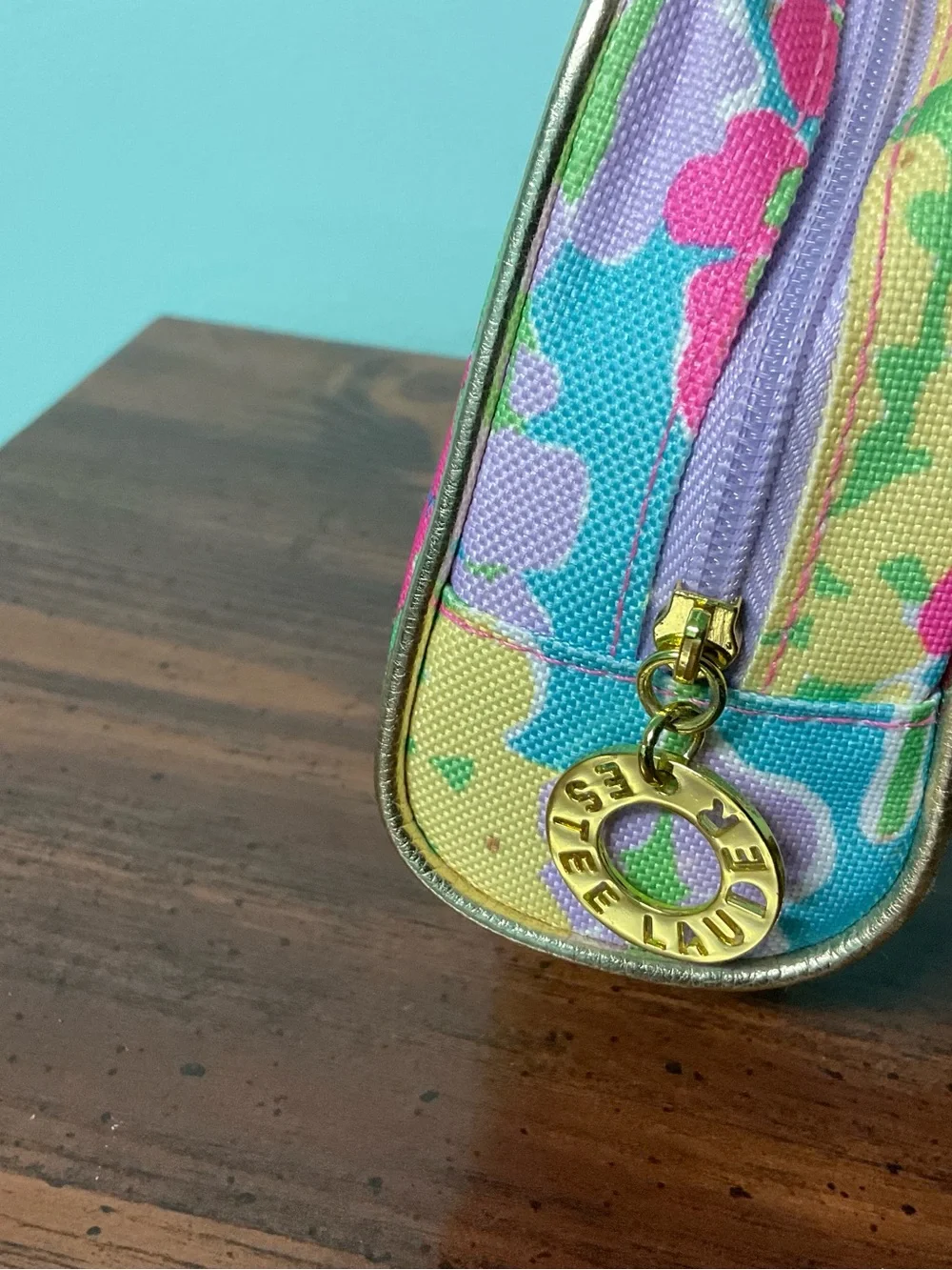 Lilly Pulitzer for Estée Lauder make up bag zippered snap dragon floral toiletry